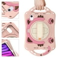 thumbnail image 7 of ELEHOLD Kids Case for iPad Mini 6, Cute Cat Design Heavy Duty Rugged Case with Kickstand Handstrap Shoulder Strap Pencil Holder Shockproof Case For iPad mini (6th Generation),Pink, 7 of 7