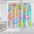 thumbnail image 2 of 72" x 72" Easter Eggs Shower Curtain Butterfly Spring Colorful Watercolor Pastel Home Bathtubs Bathroom Curtains Decoration Set with 12 Hooks, 2 of 5
