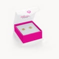 thumbnail image 6 of Gold Plated Clear and Pink CZ Flower Screw Back Earrings for Little Girls 5mm, 6 of 6