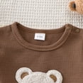 thumbnail image 5 of mgoYE Baby Boy Romper Size 0-3 Months Newborn Baby Cotton Onesie with Hat, Cute Bear Patched Casual Short Sleeve Bodysuit, Toddler & Infant Boy's Girl's Comfortable Clothing Coffee, 5 of 8