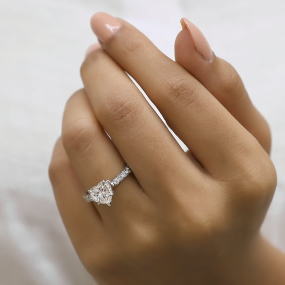 VINSON 2 Ct Heart Shaped Moissanite Engagement Ring - Moissanite Wedding Ring