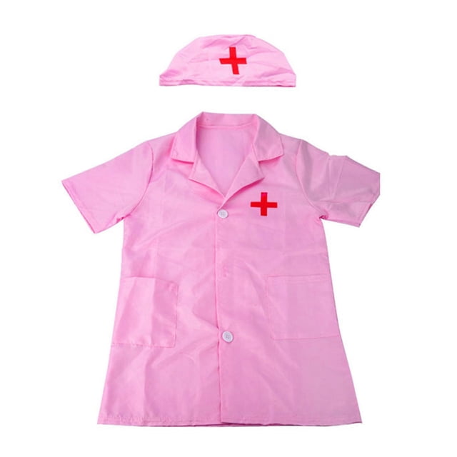Doctor Costume for Kids Girls Boys Doctor Role Play Dressing Up Set Halloween Occupation Cosplay Costumes Accessories White