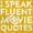Gold, variant on I Speak Fluent Movie Quotes Film Nerd Plus Size Crewneck Graphic Tee Shirt Brisco Brands 3X