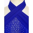 thumbnail image 5 of TiaoBug Womens Sleeveless Mesh Splice Leotard Figure Ice Skating Dress Lyrical Modern Dance Costume Blue M, 5 of 7