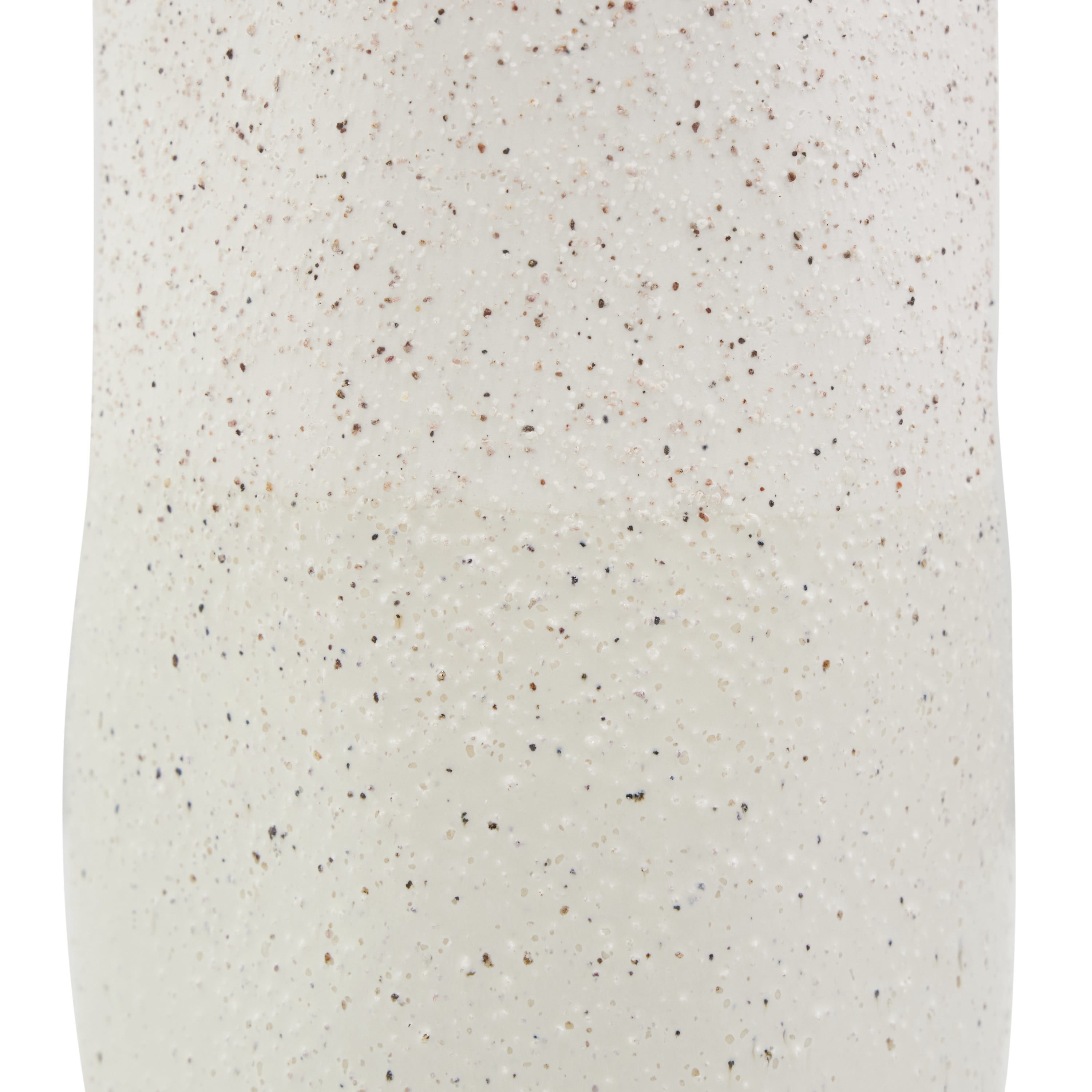 DecMode 16" Abstract Wavy Cream Ceramic Vase with Textured Speckled Detailing
