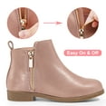 thumbnail image 2 of HARVEST LAND Little/Big Girl Ankle Boots Kids Short Zipper Flat Booties Pink Size 11-5, 2 of 6