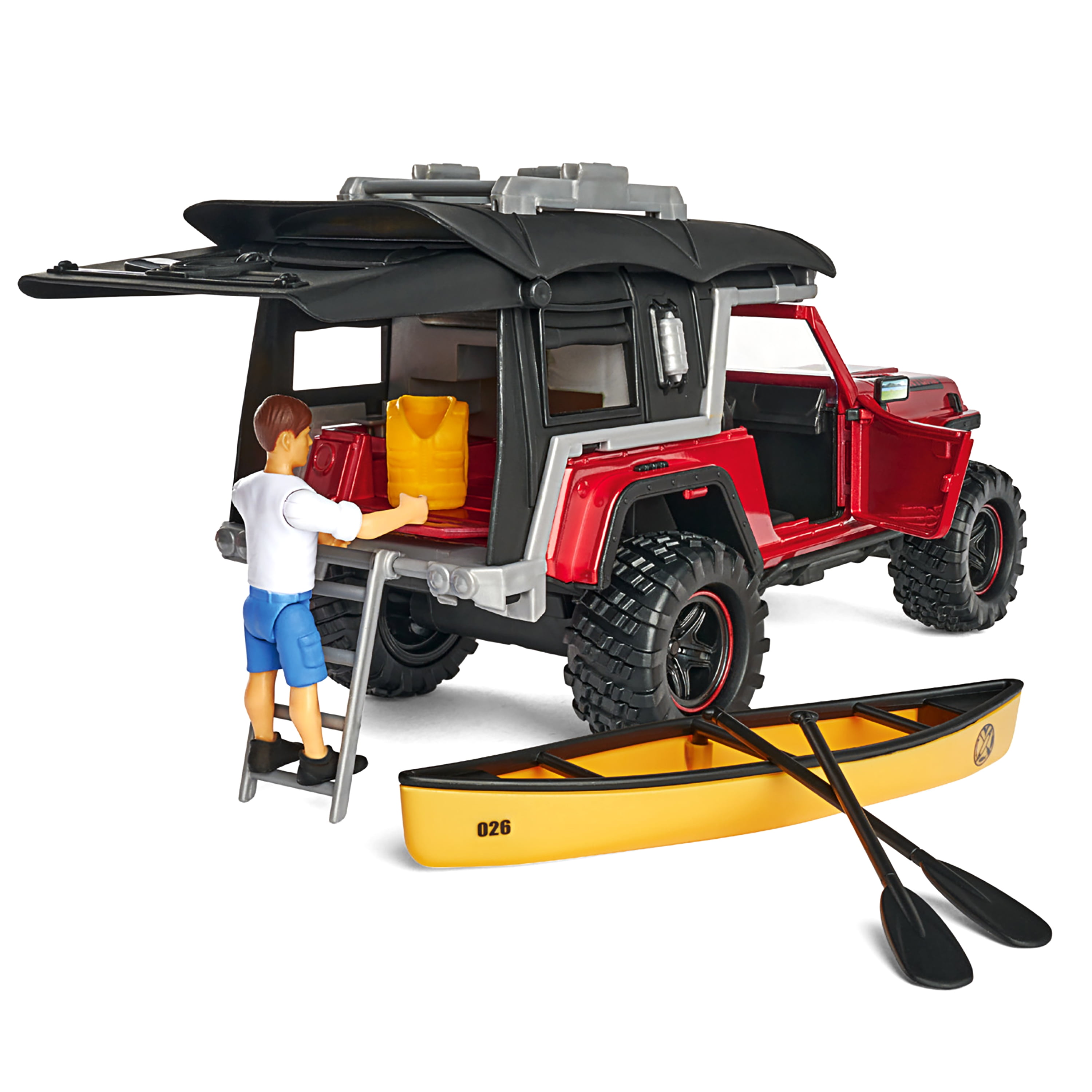 Dickie 3835004 Set L Playlife camping Jeep con figura y accesorios 