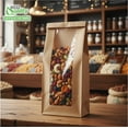 thumbnail image 6 of Bakery Bag with Window For Cookies or Pastries - 11 x 7.1 x 2.8 inches Brown Kraft Paper Bags - Pastry Bags - Bagel Bags - Sandwich Bags - Trail Mix Bags (1000), 6 of 8