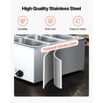 thumbnail image 5 of KFFKFF Commercial Food Warmer, 1500W Electric Stainless Steel Steam Warmer with Lid, 6-Pan Quick Heating Countertop Buffet Bain Marie with Soup & Perforated Ladles, Ideal for Catering, Restaurants, 5 of 9