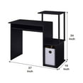 thumbnail image 5 of Benjara Computer Desk with Built In Bookshelf, Black, 5 of 5