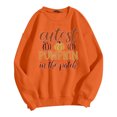 thumbnail image 4 of WEAIXIMIUNG Sweat-Shirt Femme Surdimensionné Citrouille Automne Hiver Thème Alphabet Anglais Mode Décontracté Imprimé Sans Tête Hoodie, 4 of 4