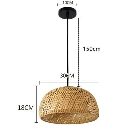 

LOPNGLS Elegant and Stylish Bamboo Woven Pendant Lamp 30cm in Size with E27 Hanging Ceiling Light for Rattan Bedroom - Modern Chandelier Fixtures Featuring Stylish Lamp Shades Ideal fo