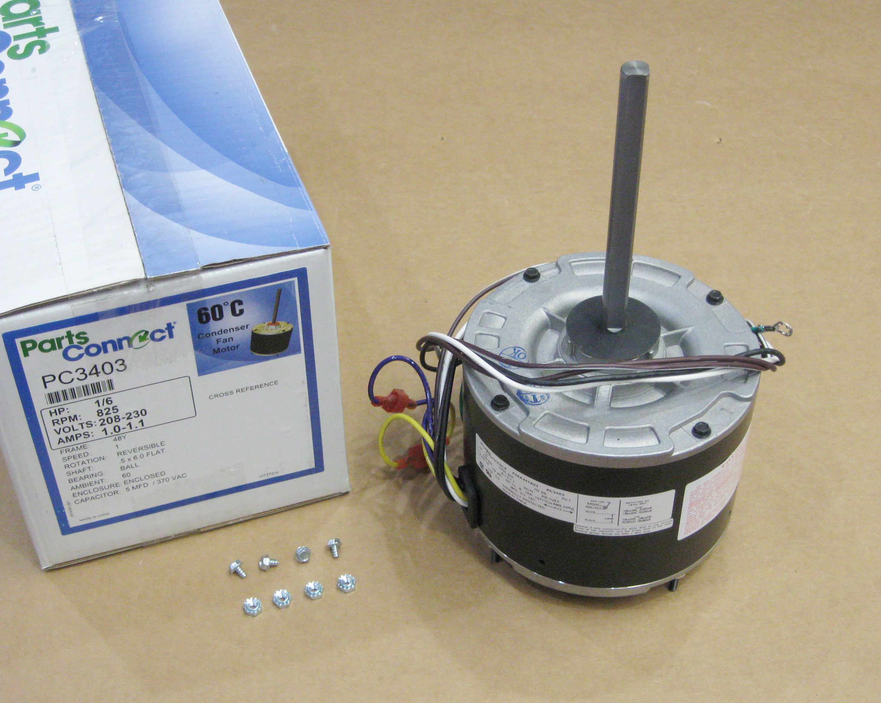 Details about   Air Conditioner Condenser Fan Motor 1/6 HP 825 RPM 5-5/8" Diameter 230V TENV
