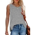 thumbnail image 6 of Jewelreauty Women Casual Tank Tops Ribbed Knit Summer Round Neck Loose Fit Tunics Sleeveless Basic Tees (M, Gray), 6 of 6
