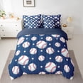 thumbnail image 2 of Feelyou Cartoon Baseball Bedding Comforter Set 7pcs, Galaxy Stars Navy King Bedding Sets, 2 of 8