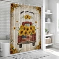 thumbnail image 6 of Vintage Sunflower Truck Shower Curtain, Waterproof Shower Curtains for Bathroom, Summer Botanical Pastoral Retro Art Washable Fabric Bathtub Curtain Set Bath Decor with 12 Hooks Standard 72"x72", 6 of 8