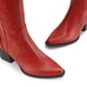 thumbnail image 5 of Bota DREAM PAIRS SDKB224W-W Roja con Tacón Grueso y Altura hasta la Rodilla, 5 of 7