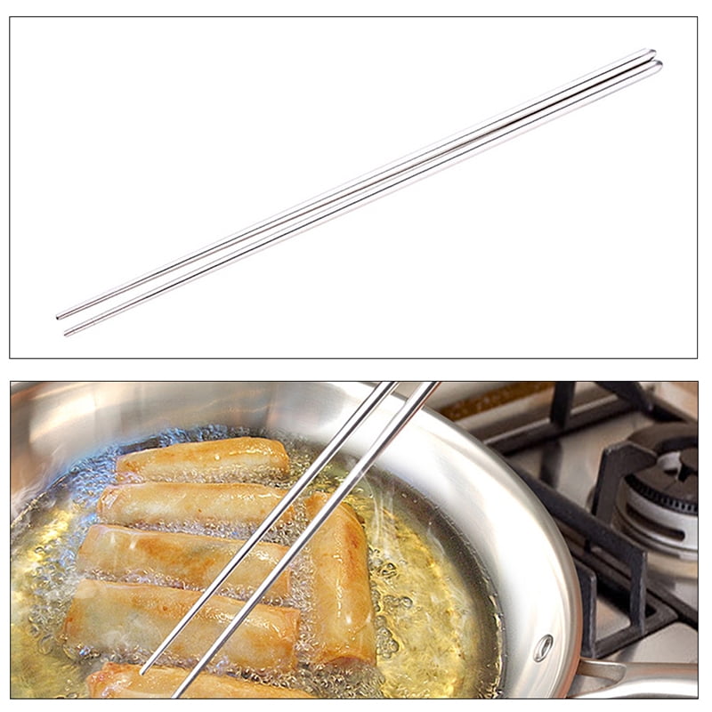1Pair Stainless Steel Extra Long Hot Pot Cooking Frying Noodle Chopsticks ^ BRPj 