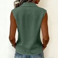 thumbnail image 7 of VBVC Women's Sleeveless Peter Pan Collar Shirt, Ladies' Breathable Button Down Tank Top, Casual Solid Color V-Neck Blouse For Women,Army Green,S-3XL, 7 of 7