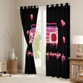 thumbnail image 3 of Homewish Magnetic Tape Curtains Pack of 2 (42x84 Each) for Kids Children Teens,Love Heart Print Curtains Blackout,Black Pink Bedroom Curtains,Luxury Bedroom Decor, 3 of 6