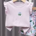 thumbnail image 6 of Kids Girl Clothes Baby Girl Cute Floral Outfit Flutter Sleeve Tank Top & Floral Print Pants Summer Clothing Set, 6 of 6