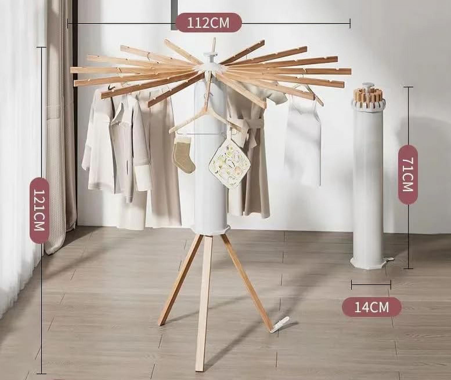 Tripod Clothes Drying Rack Garment Rack Portable and Collapsible Space Saving Compact Laundry Drying Rack Drying Rack for Apartments Balcony