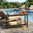 thumbnail image 2 of SuperDeal 48" Outdoor Console Table Versatile Wood Buffet Bar Organizer W/Slat Storage Shelf for Indoor, Outdoor, Patio, Deck, Brown, 2 of 12