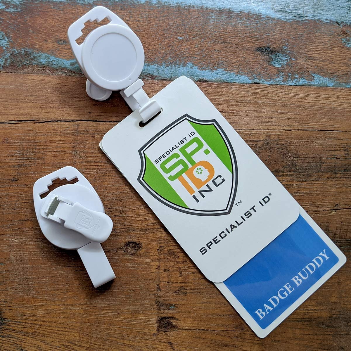 Bulk 25 Pack - MRI Safe Badge Reels - Retractable Badge Holder Clips - Made of Plastic & Non-Ferrous Metal - I'd Reels Extending Lanyards for Nurse & MRI Tech Name Tag Badges by Specialist ID (White)