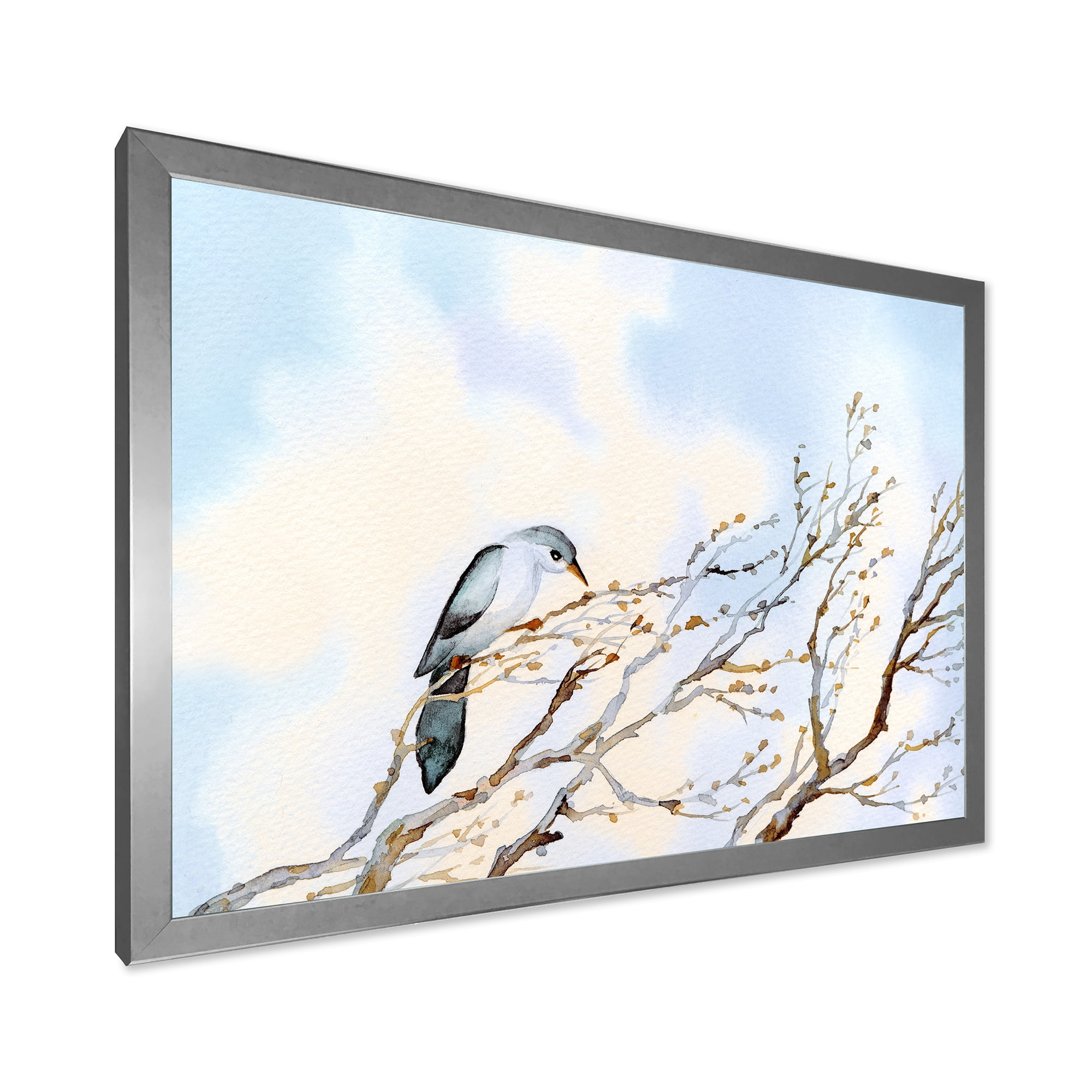 Designart 'Big Old Barren Twig Yard' Traditional Framed Art Print