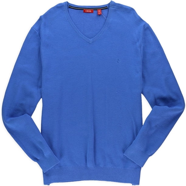 IZOD suéter de texto de calibre fino para hombre, azul, grande IZOD Pull-over