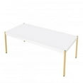 thumbnail image 3 of Coffee Table with Metal Tube Legs, White and Gold, 3 of 6