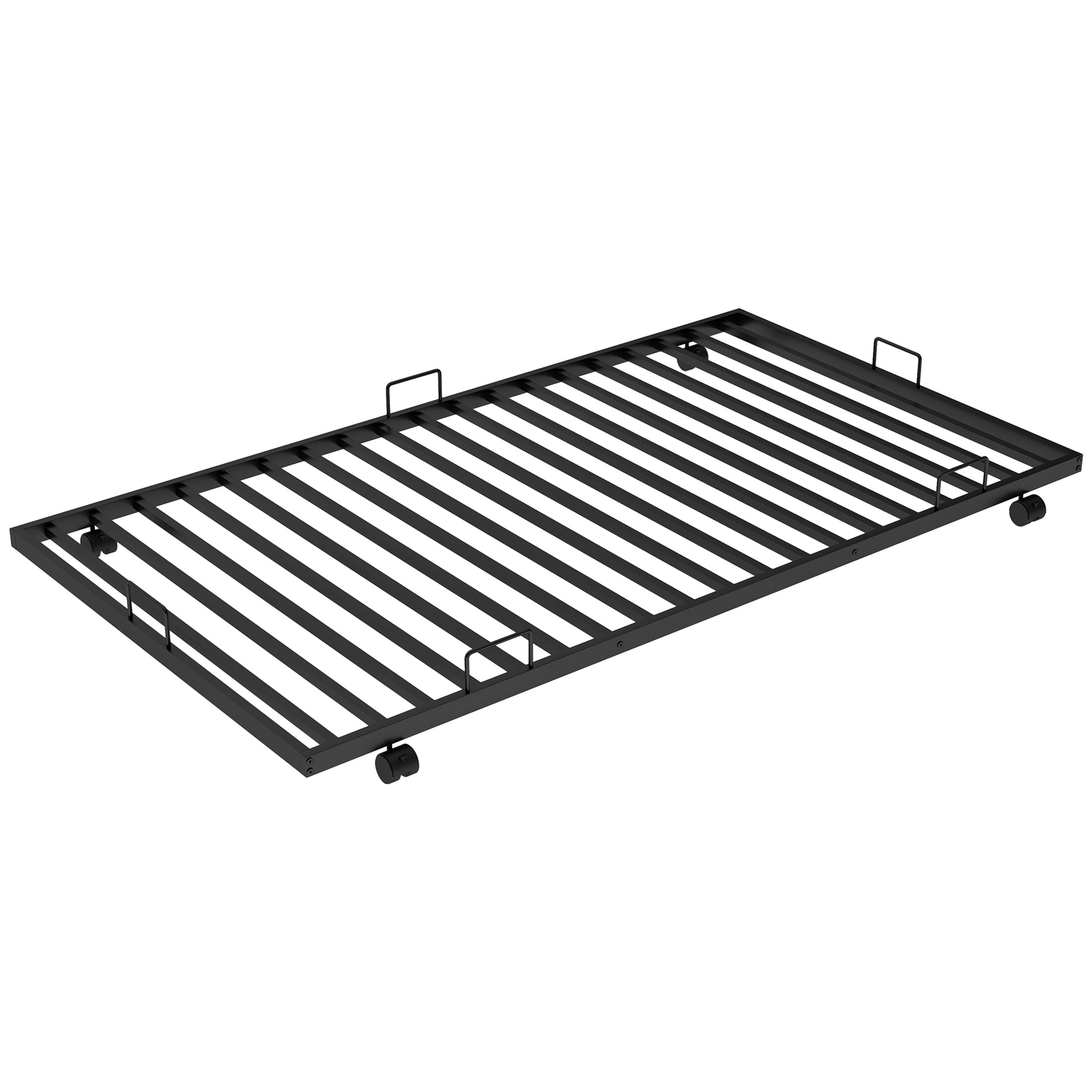 Aukfa Triple Bunk Bed, Twin over Full Bunk Bed with Trundle, 2 Ladders, Black