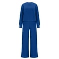 thumbnail image 4 of Women Two Piece Sets,Fall Clothes Set Agkizg Women's Solid Color Long Sleeve Cozy Loungewear Set 2 Piece Outfits with Casual Pants Womens Pant Sets, 4 of 5