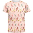 thumbnail image 1 of Ice Cream Cones All Over Adult T-Shirt, 1 of 1