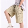 thumbnail image 6 of Cethrio Boys Cargo Shorts Size 6, Elastic Waist Summer Relaxed Fit Knee Length Kids Shorts Khaki Size 6, 6 of 6