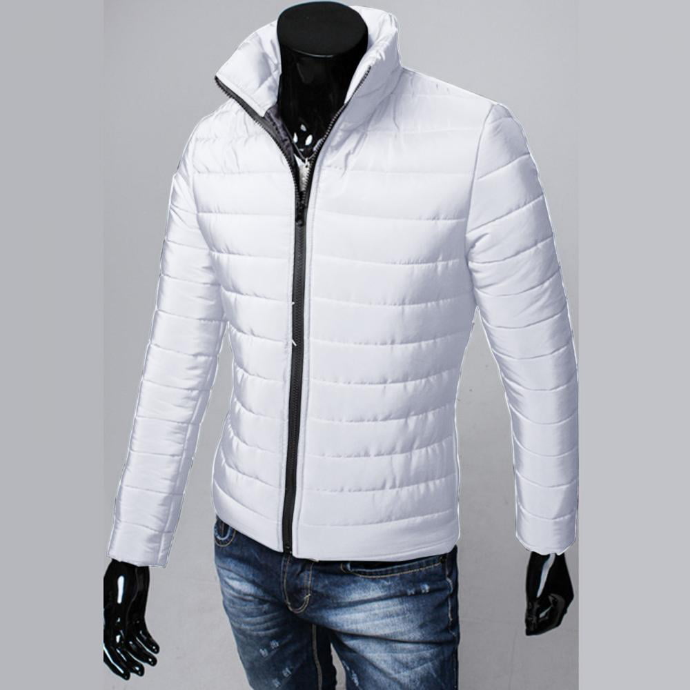 Men Autumn Winter Cotton Warm Outwear Stand Collar Zipper Thick Coats  Jackets 