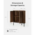 thumbnail image 2 of EYYTHUNG Fluted Corner Cabinet, Modern Small Corner Floor Cabinet with 2 Doors and 2-Tier Shelves, Freestanding Narrow Organizer, Brown, 2 of 6