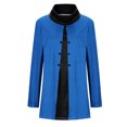 thumbnail image 5 of HaiMao Womens Long Sleeve Blouse Cowl Neck Warm Splicing Tunic Tops with Buttons Blue 4(S), 5 of 5