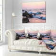 thumbnail image 2 of Designart Rocky Coast with Foam Waves - Seashore Throw Pillow - 18x18, 2 of 4
