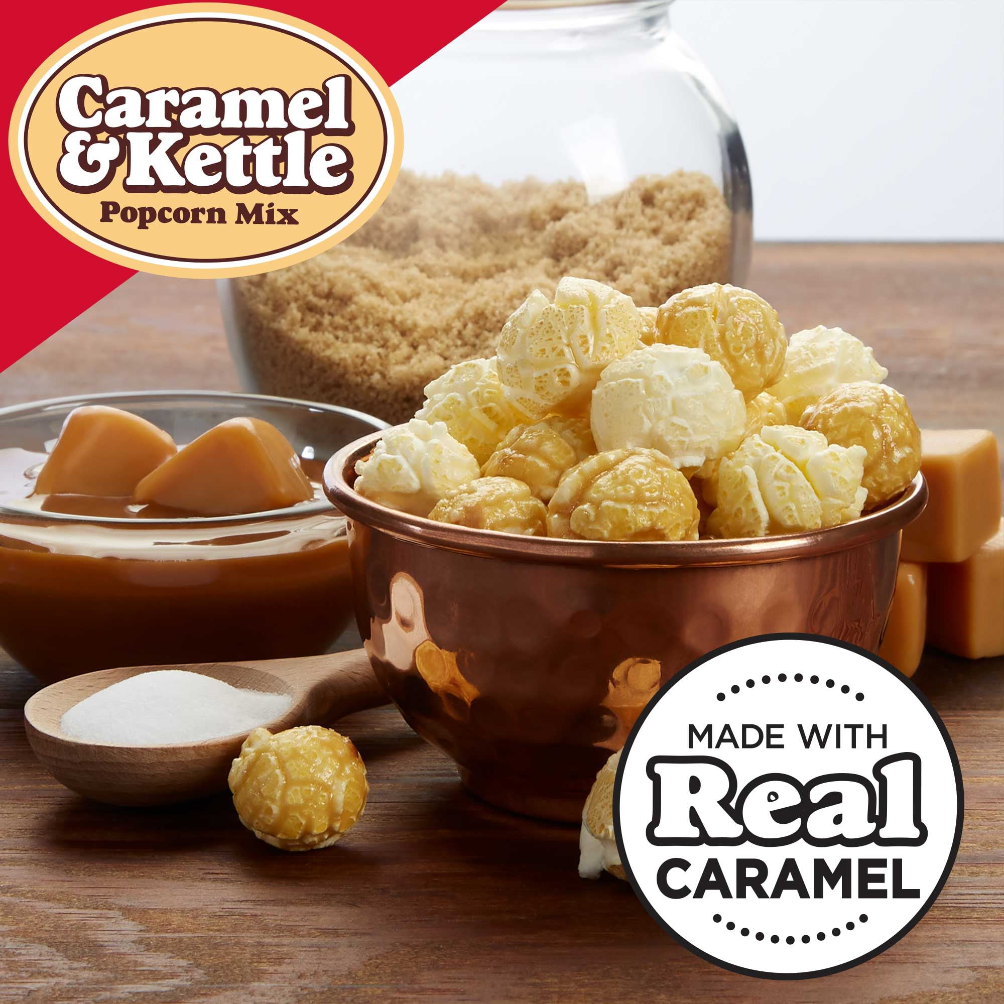 (2 pack) Popcornopolis Caramel & Kettle Mix 7.5 oz Bag, Caramel & Kettle Mix Popcorn