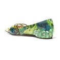 thumbnail image 3 of YDN Women Classic Flats Low Heels Pumps Pointed Closed Toe Slip On Comfortable Double Straps Dressy Slide Shoes Size 15 Green Floral, 3 of 3