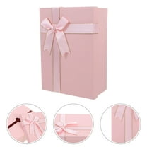 KONTONTY Elegant Pink Paper Gift Box With Ribbon Bowknot For Present Ideal For Protecting Gifts And Adding A
