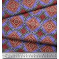 thumbnail image 3 of Soimoi Polyester Crepe Fabric Floral Mandala Fabric Prints by Yard 42 Inch Wide, 3 of 3