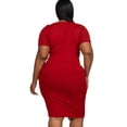 thumbnail image 3 of Pastel by Vivienne Women's Ribbed Bodycon Midi Dress Plus Size Red X-Large, 3 of 4