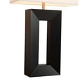 thumbnail image 2 of Julie Standing Table Lamp Ebony Wood Finish Weathered Brass White Linen Shade, 2 of 10