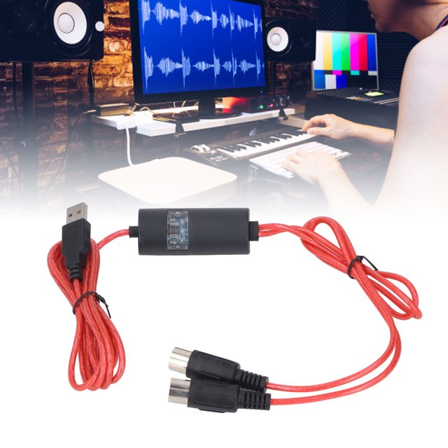 Cable USB A MIDI, Cable De Cobre De PVC Ampliamente Utilizado, Convertidor De Cable MIDI A USB, Plug And Play Para Teclado Musical