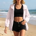 thumbnail image 6 of Unir Lightweight Summer Sun Shrug Jacket for Women, Hooded Zip Front, Breathable Polyester Casual Outerwear, 1 Piece, M-XXL, Plus Size Friendly, 6 of 7