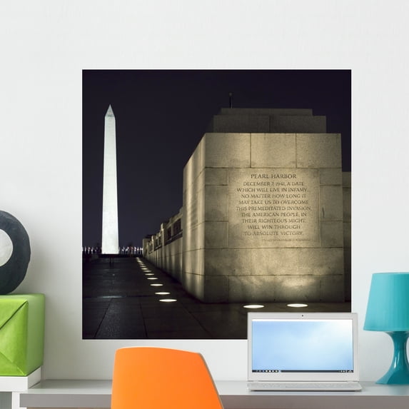 Washington Monument Dc Night Wall Mural by Wallmonkeys Peel and Stick Graphic (24 in H x 24 in W) WM65203