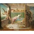 thumbnail image 2 of Watts, George Frederick 17x15 Black Ornate Wood Framed with Double Matting Museum Art Print Titled - When Poverty Comes In at The Door, Love Flies Out of The Window, 2 of 4