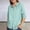 Green, variant on ClodeEU Women's 3/4 Sleeve Button Down Lapel Shirt,Casual Solid Color Blouse Green,Women's Plus L